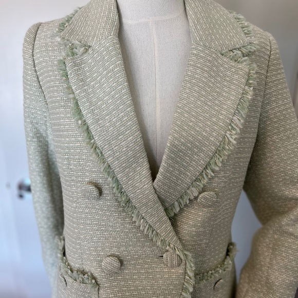 NWT HOUSE OF HARLOW 1960 Pistachio Tweed Blazer - Picture 3 of 12